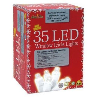 35ct White LED Battery Operated Icicle Lights
