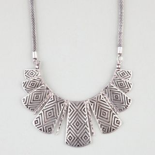Geometric Paddle Statement Necklace Silver One Size For Women 24028414