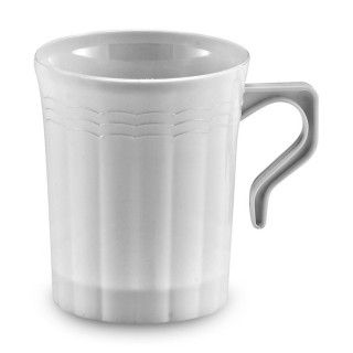 White Round Premium Plastic 8 oz. Coffee Mugs