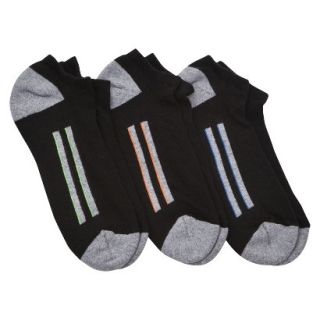 JKY by Jockey Mens 3pk No Show Socks   Black with Neon Stripe