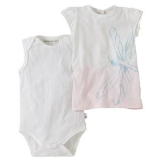 Burts Bees Baby Infant Girls Dragonfly Dress   Cloud/Rose 6 9 M