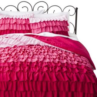 Xhilaration Ruffle Comforter Set   Pink (Twin XL)