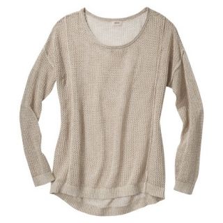 Mossimo Supply Co. Juniors Plus Size Mesh Pullover Sweater   Oatmeal 2