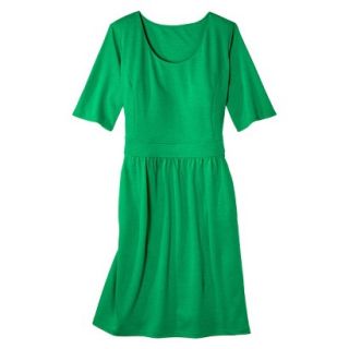 Merona Womens Plus Size Elbow Sleeve Ponte Dress   Green 4
