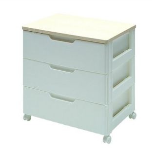 Storage Drawers IRIS 3 Drawer Chest with Natural Finish Top