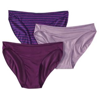 Gilligan & OMalley Womens Ultimate 3 Pack Modal Bikinis   Multicolored Purple