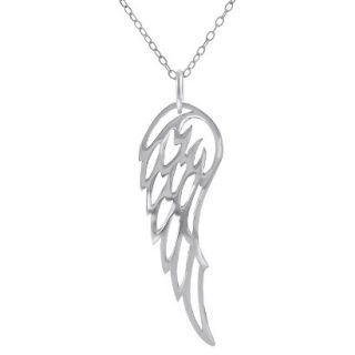 Journee Collection Sterling Silver Angel Wing Necklace   Silver