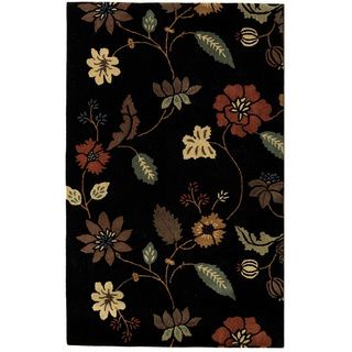 Pacific Tropical Black/ Multi Floral Area Rug (7 X 9)