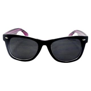 Womens Mad Love Classic Retro with Inside Temple Print Sunglasses   Black