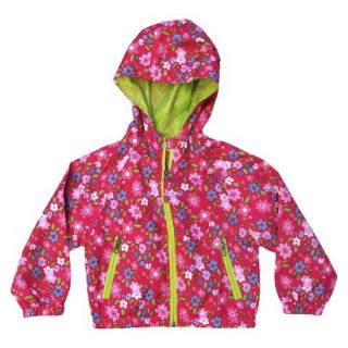Pink Platinum Infant Toddler Girls Floral Windbreaker Jacket   Fuchsia 24 M