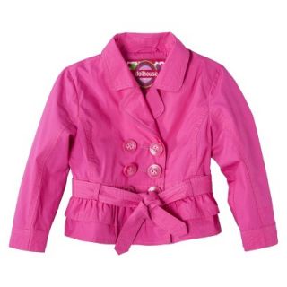Dollhouse Infant Toddler Girls Ruffled Trench Coat   Pink 18 M
