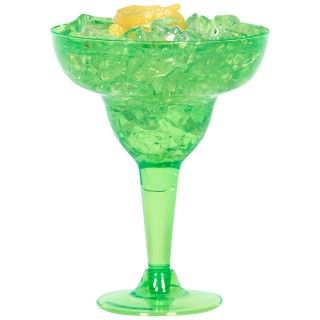 Green Plastic 8 oz. Margarita Glasses