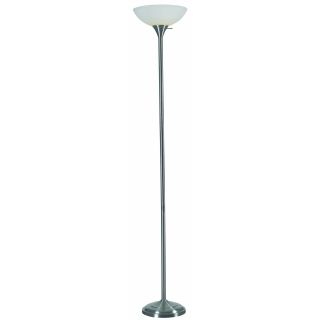 Otoe 70 inch High With Brushed Steel Finish Torchiere Floor Lamp
