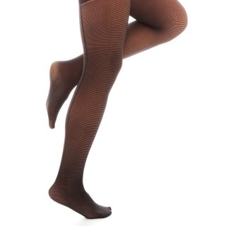 Sheer Tights with Striped Back Seam, Black, Womens