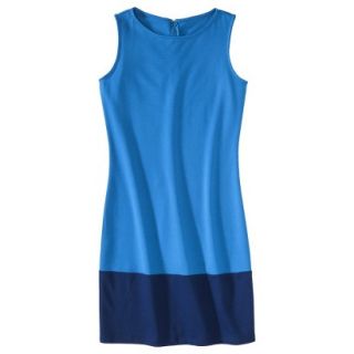 Merona Womens Ponte Color Block Hem Dress   Brilliant Blue/Waterloo Blue   XS