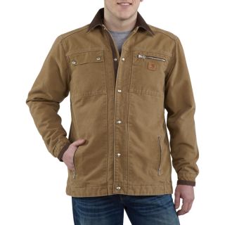 Sandstone Multi Pocket Quilt Lined Jacket   Frontier Brown, XL Tall, Model J285