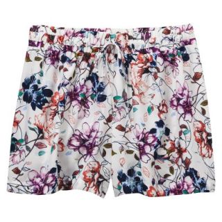 Mossimo Womens 5 Drapey Shorts   Floral Print/Cream S