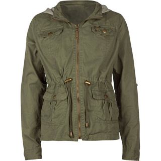 Military Twill Girls Anorak Jacket Olive In Sizes Large, X Small, X L