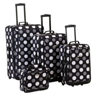 Rockland Escape 4 pc. Expandable Luggage Set   Black Dot