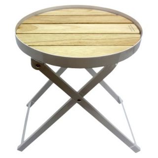 Rubberwood Beverage Stand with Steel Frame