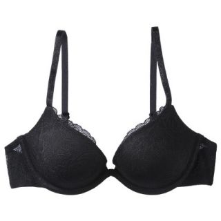 Gilligan & OMalley Womens Favorite Push Up Plunge Bra   Black Lace 34A
