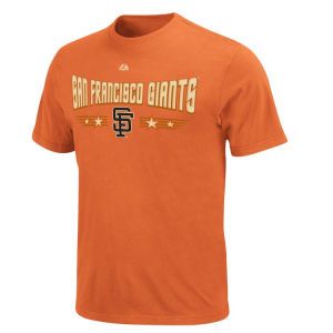 San Francisco Giants Majestic MLB Coop Baseball Ticket T Shirt