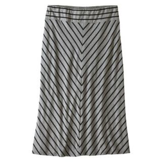 Pure Energy Womens Plus Size Knit Maxi Skirt   Black/Gray 2X