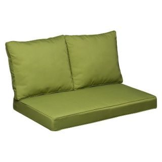 Belmont 3 Piece Brown Wicker Loveseat Replacement Cushion Set   Green