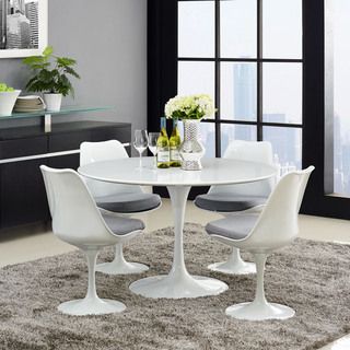 Lippa Wood Top 47 Dining Table In White