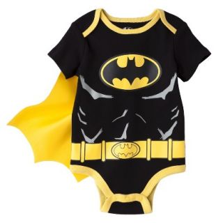 Batman Newborn Boys Caped Bodysuit   Black 3 6 M