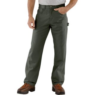 Carhartt Loose Fit Canvas Carpenter Jean   Dark Moss, 33 Inch Waist x 36 Inch