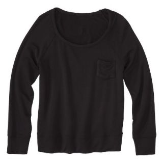 Merona Womens Sweatshirt Top w/Pocket   Black   L