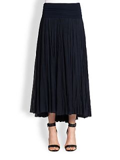Donna Karan Broomstick Pleated Skirt   Ink