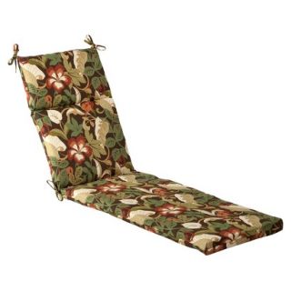 Outdoor Chaise Lounge Cushion   Brown/Green Floral