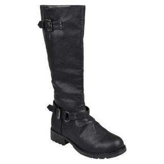 Womens Bamboo By Journee Buckle Boots   Black 7.5