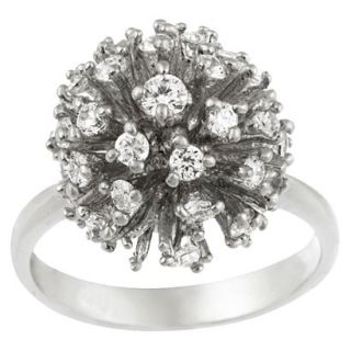 Sterling Silver Cubic Zirconia Disco Ball Ring   7