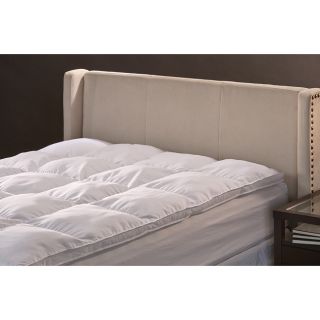 None All Season Down Alternative Hypoallergenic White Mattress Topper White Size Queen