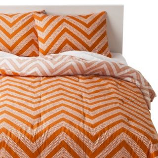 Room Essentials Dot Chevron Comforter Set   Deep Orange (Full/Queen)