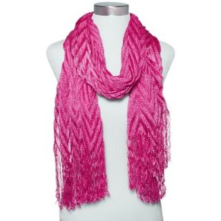 Metallic Chevron Scarf   Pink