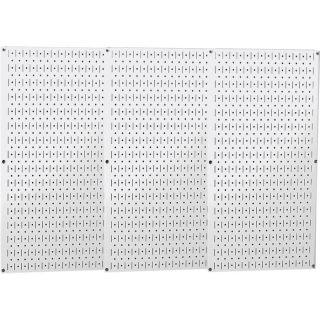 Wall Control Industrial Metal Pegboard   White, Three 16 Inch x 32 Inch Panels,