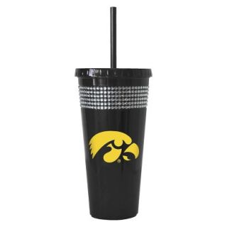 Boelter Brands NCAA 2 Pack Iowa Hawkeyes Bling Double Walled Tumbler with Straw