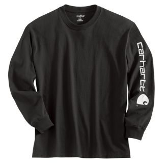 Carhartt Long Sleeve Graphic Logo T Shirt   Black, Large, Model K231