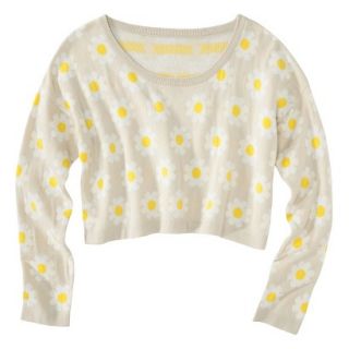 Xhilaration Juniors Daisy Cropped Sweater   Cream M(7 9)
