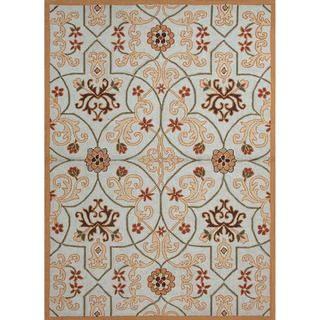 Hand hooked Indoor/outdoor Abstract Pattern Blue Area Rug (36 X 56)