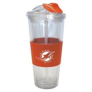 Boelter Brands NFL 2 Pack Miami Dolphins No Spill Tumbler with Straw   22 oz