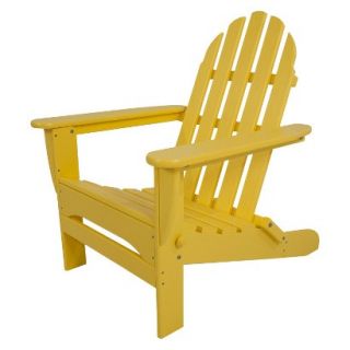 Polywood Classic Folding Patio Adirondack Chair   Yellow