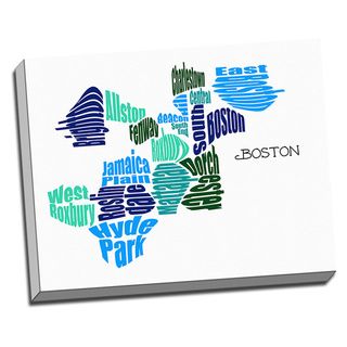 Boston Typography Map Wall Art