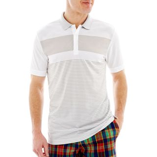 Jack Nicklaus Printed Engineered Striped Polo, White, Mens