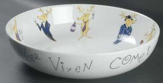 Pottery Barn Reindeer Nesting Bowl, Fine China Dinnerware   SantaS Reindeer,Mul