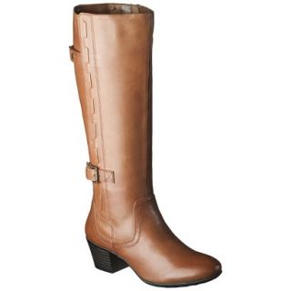 Womens Merona Janie Genuine Leather Tall Boot   Cognac 8.5